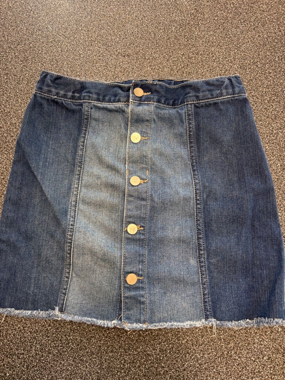Girl’s Denim Button-Front Mini Skirt - Blue